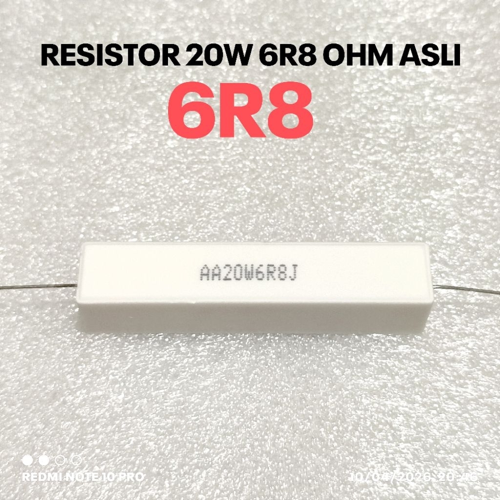 20W 20WATT 6R8 6.8R 6 8 OHM ROHS ORIGINAL CHALK RESISTOR