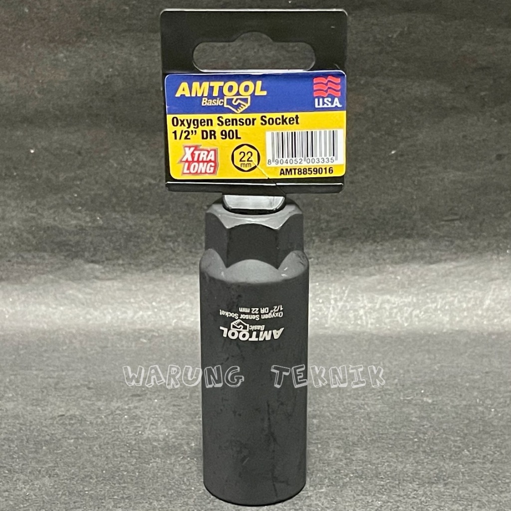 AMERICAN TOOL BASIC AMT8859016 EXTRA LONG OXYGEN SENSOR SOCKET 1/2"DR 22 MM 90L - รถ OXYGEN SENSOR S