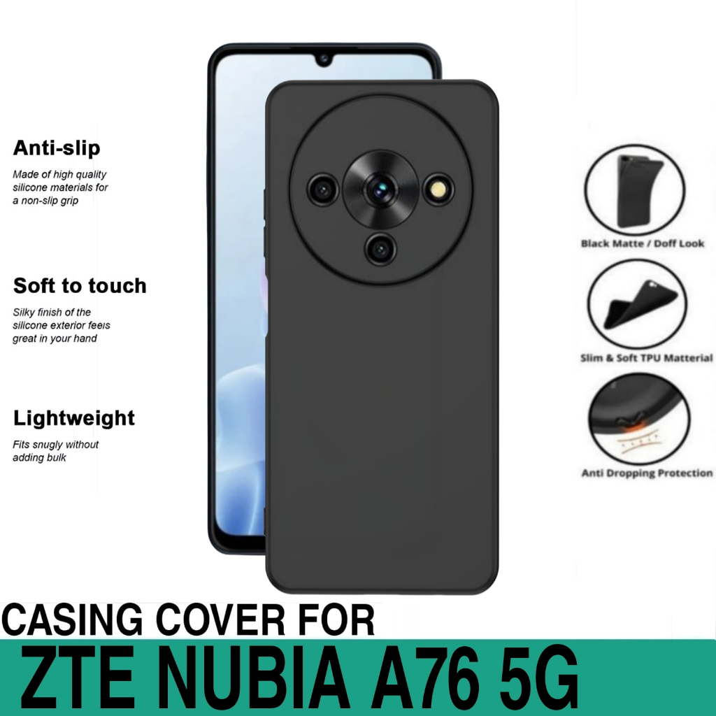 ZTE Nubia A76 5G SOFT CASE SLIM BLACK MATTE LIST CASING COVER PROTECT CAMERA