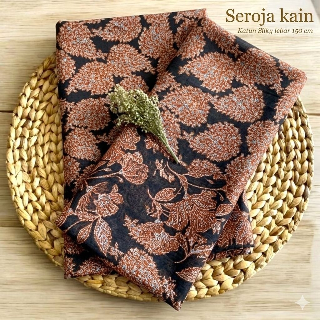 KATUN ผ้าคอตตอน Silky with Premium Seroja Batik Motif กว้าง 150 ซม. เรียบ เย็นสบาย Kyt