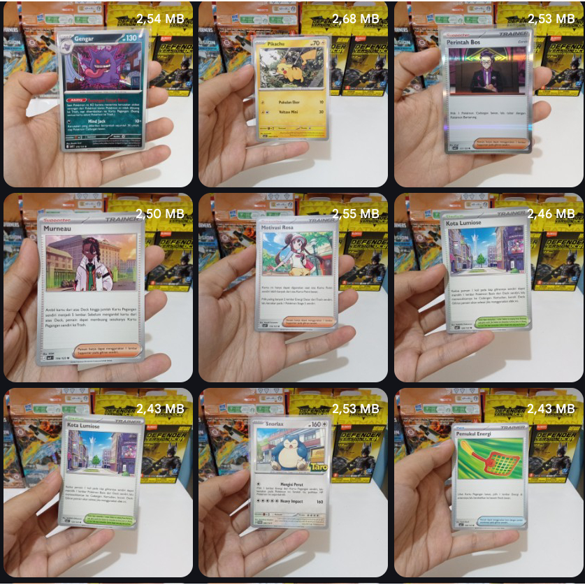 [ตอนพาร์ท 185502] Pokemon Common Uncommon Holo Indo/ID/Indonesia Snorlax Gengar Pikachu Energy Swatter City Lumiose Klefki สร้างแรงบันดาลใจ Rosa Murneau Water Command boss
