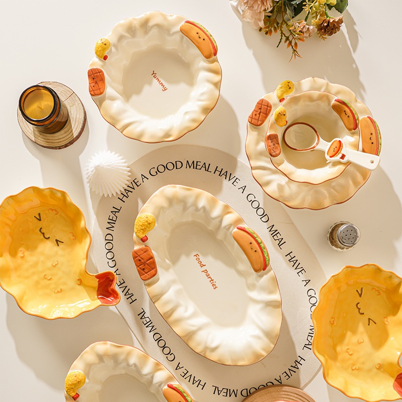 ชุดจานชาม EATING UTENSILS TEMPURA จานชามใส่อาหารน่ารัก