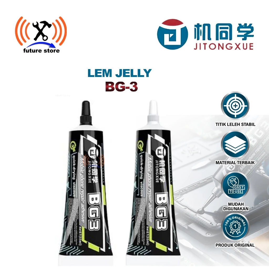 JITONGXUE BG-3 ADHESIVE PRECISION MULTIPURPOSE JELLY GLUE BLACK TRANSPARENT