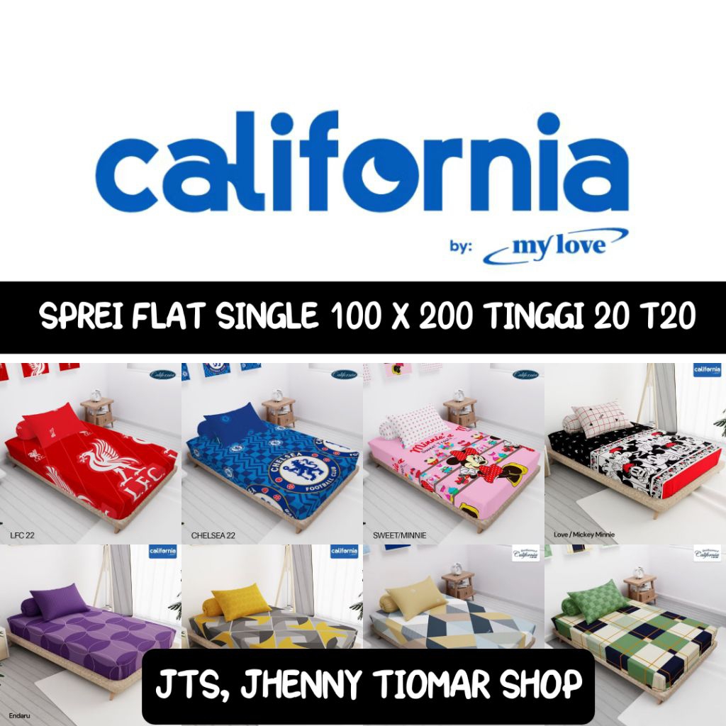 CALIFORNIA FLAT SINGLE BEDSHEET 100X200 HEIGHT 20 T20