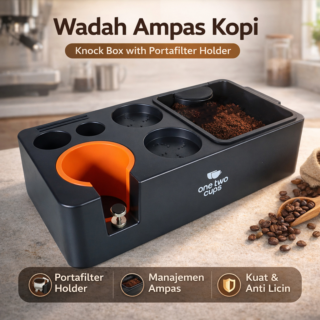 Knock Box Coffee Grounds Container with Portafilter Holder