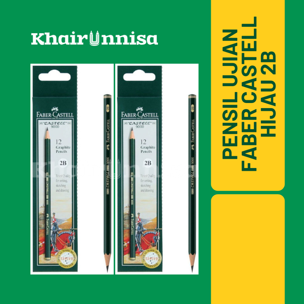 HIJAU Faber Castell Green 2B ดินสอสอบ