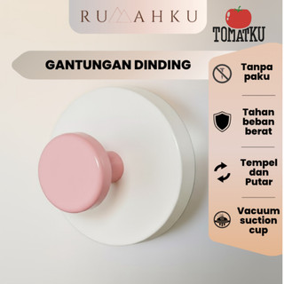 RUMAHKU Gantungan Dinding Vakum Kamar Mandi Serbaguna Pengait Baju Hook Gantungan Pintu Tas Kunci