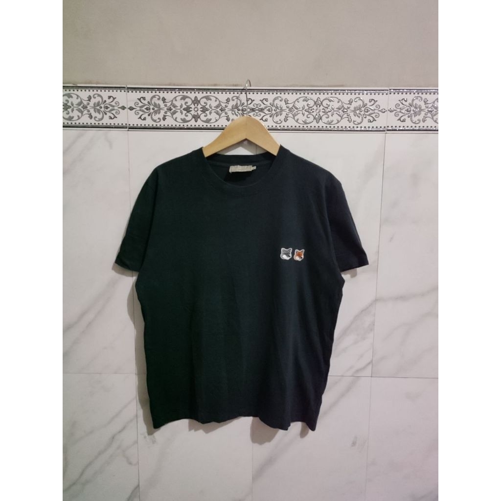 Maison Kitsune Double Fox Head Patch เสื้อยืด Athracite สีเทา