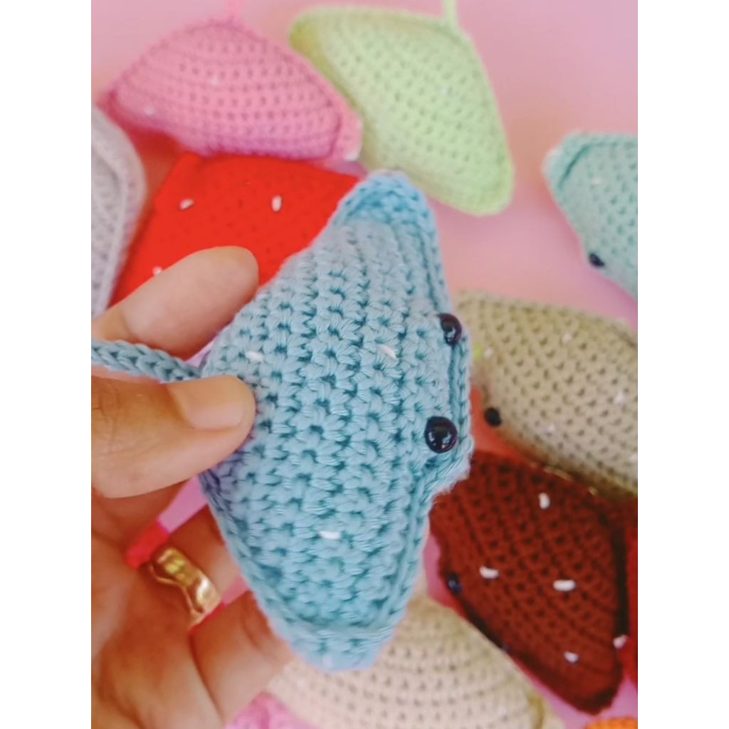 GANTUNGAN Biota Sea/Pari Fish Keychain แฮนด์เมดถักของที่ระลึกของที่ระลึก