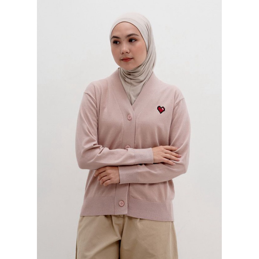 Nueta Olsen Pixel Heart Cardi