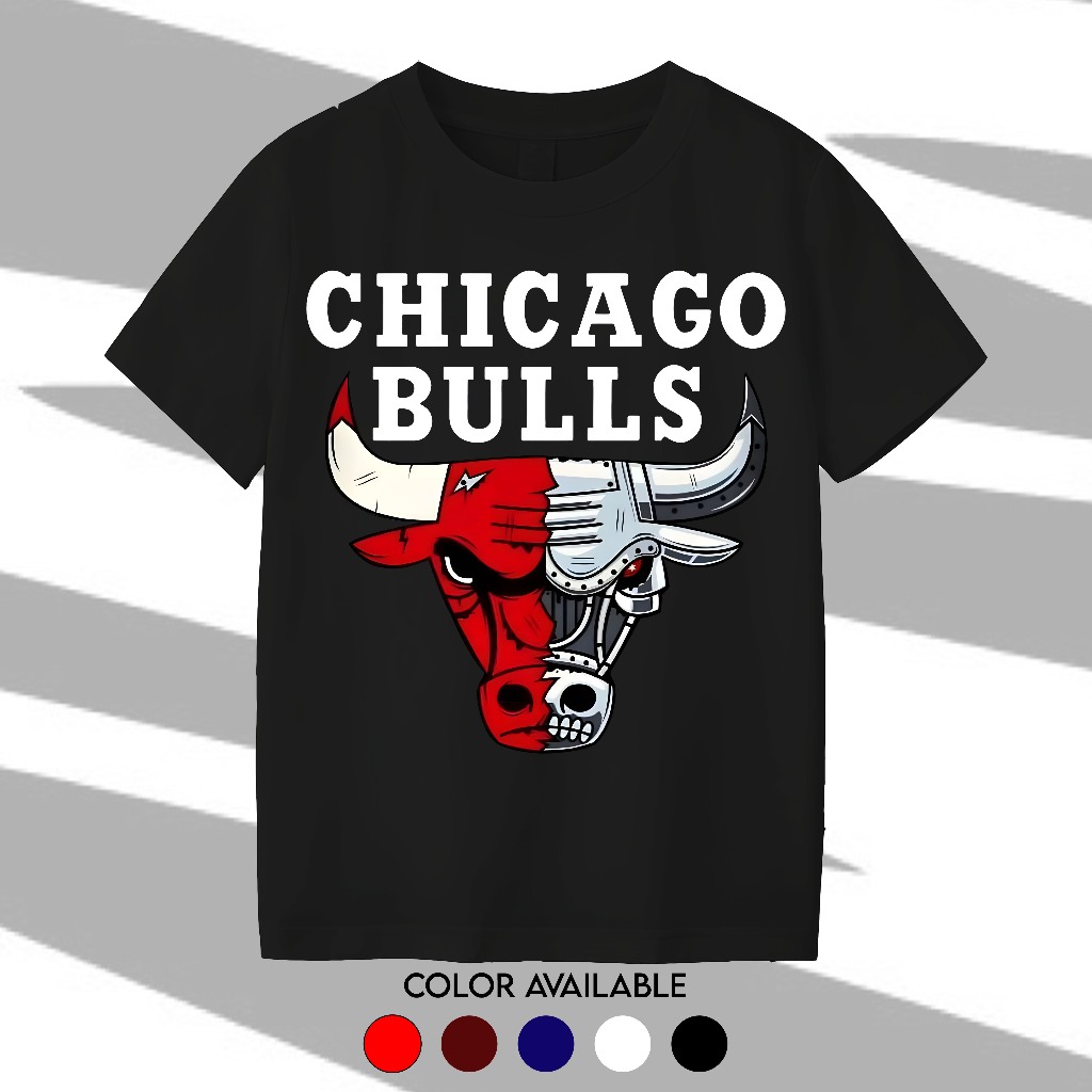 เสื้อบาสเก็ตบอล Chicago Bulls Chicago Bulls เสื้อยืดผู้ชายผู้หญิง Top Combed 30s