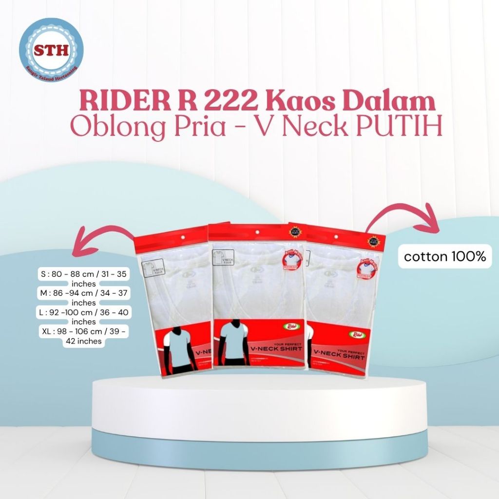 RIDER Undershirt R222BP คอไรเดอร์ เสื้อกล้ามสีขาว