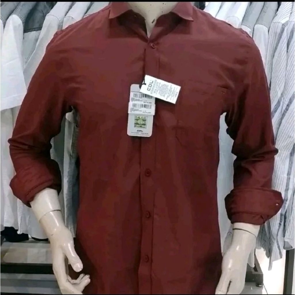 KEMEJA CARDINAL CDL MAROON FORMAL เสื้อเชิ้ตผู้ชาย PLAIN LONG SLEEVE SLIMFIT (CDL_by_CARINAL)