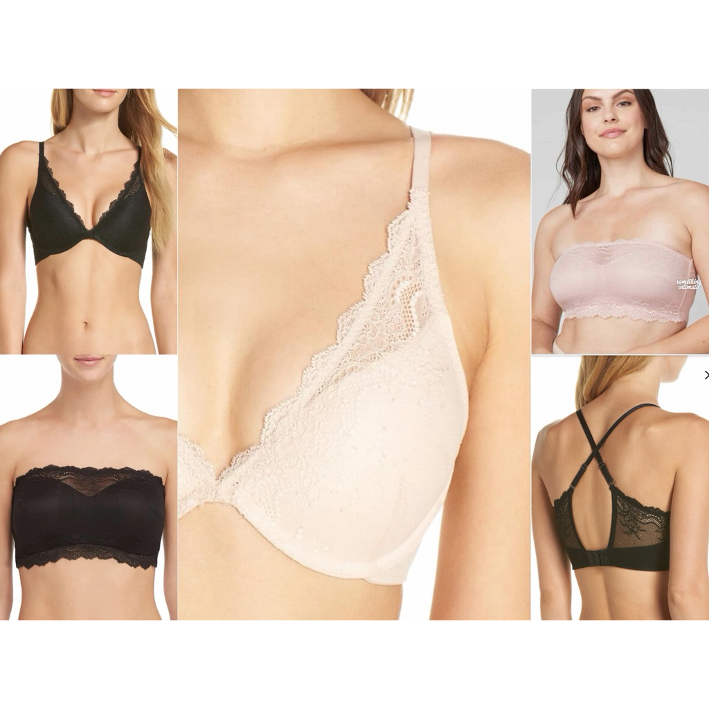 SPNX Undie-tectable Wireless Lacie Bandeau / Strapless Bra Seamless Kemben Busty น้ําหนักเบา Bra Big