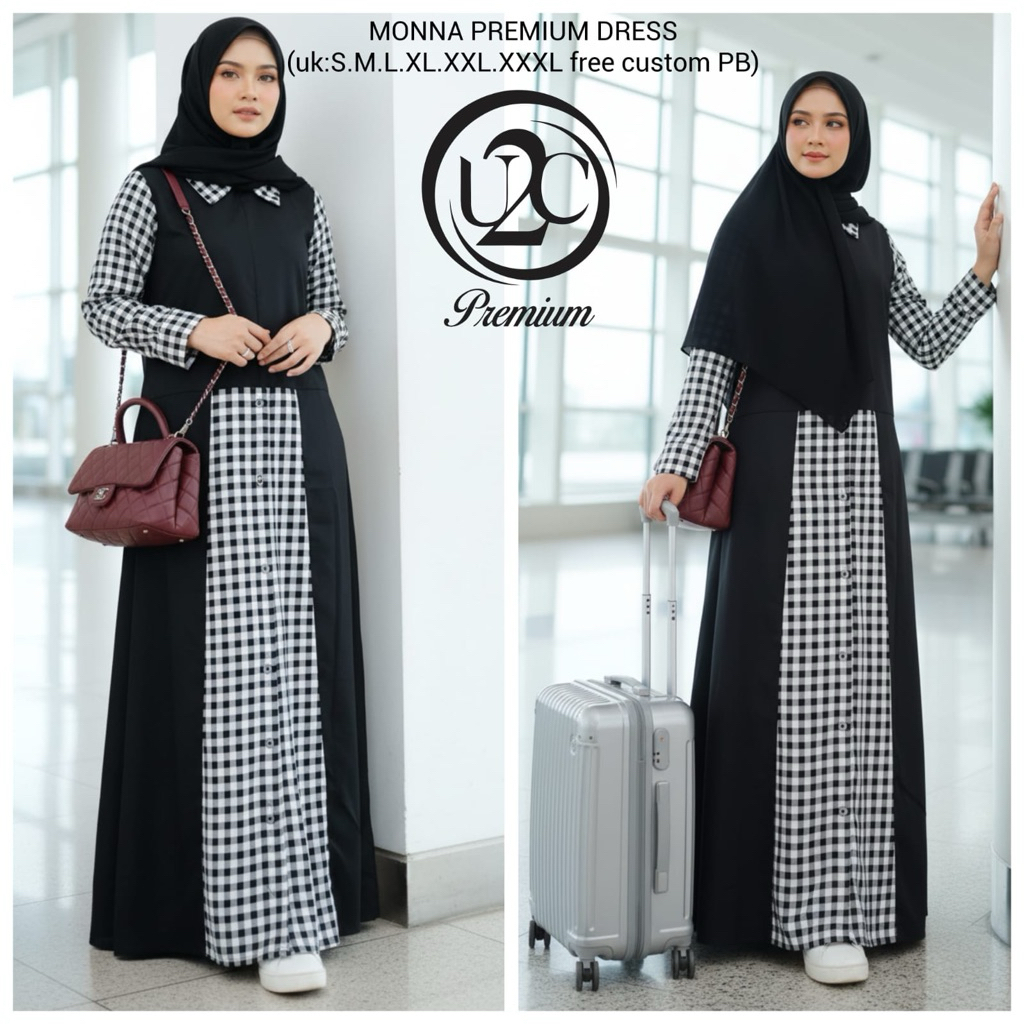 MONNA PREMIUM DRESS By BUTIK U2C SIMPLE ELEGANT DRESS Boutique U2C DAILY LUXURY SYARI GAMIS PREMIUM 