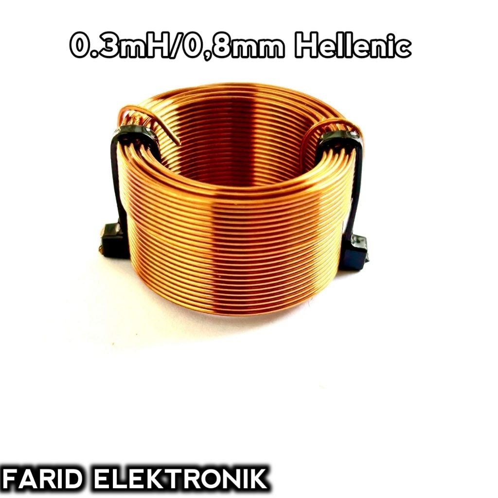 คอยล์เหนี่ยวนํา Coil crossover 0.3mh 300uh ลวด 0.8mm hellenic