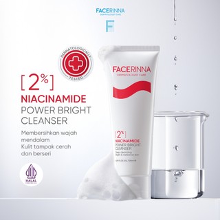 [Lebih Hemat!]  FACERINNA 2% Niacinamide Power Bright Cleanser 120ml | Sabun Cuci Muka Mencerahkan Wajah Melembabkan kelembaban | Sabun Muka Pembersih Wajah Facial Wash Brightening Skincare Face Wash Glowing, Anti-Acne, Exfoliating | Gentle Amino Formula