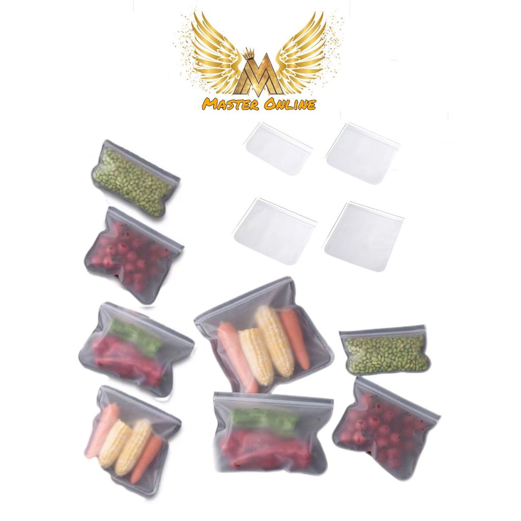 MO976 Ziplock ถุงเก็บอาหารตู้เย็นเก็บอาหารReusable Ziplockซิลิโคนหนา