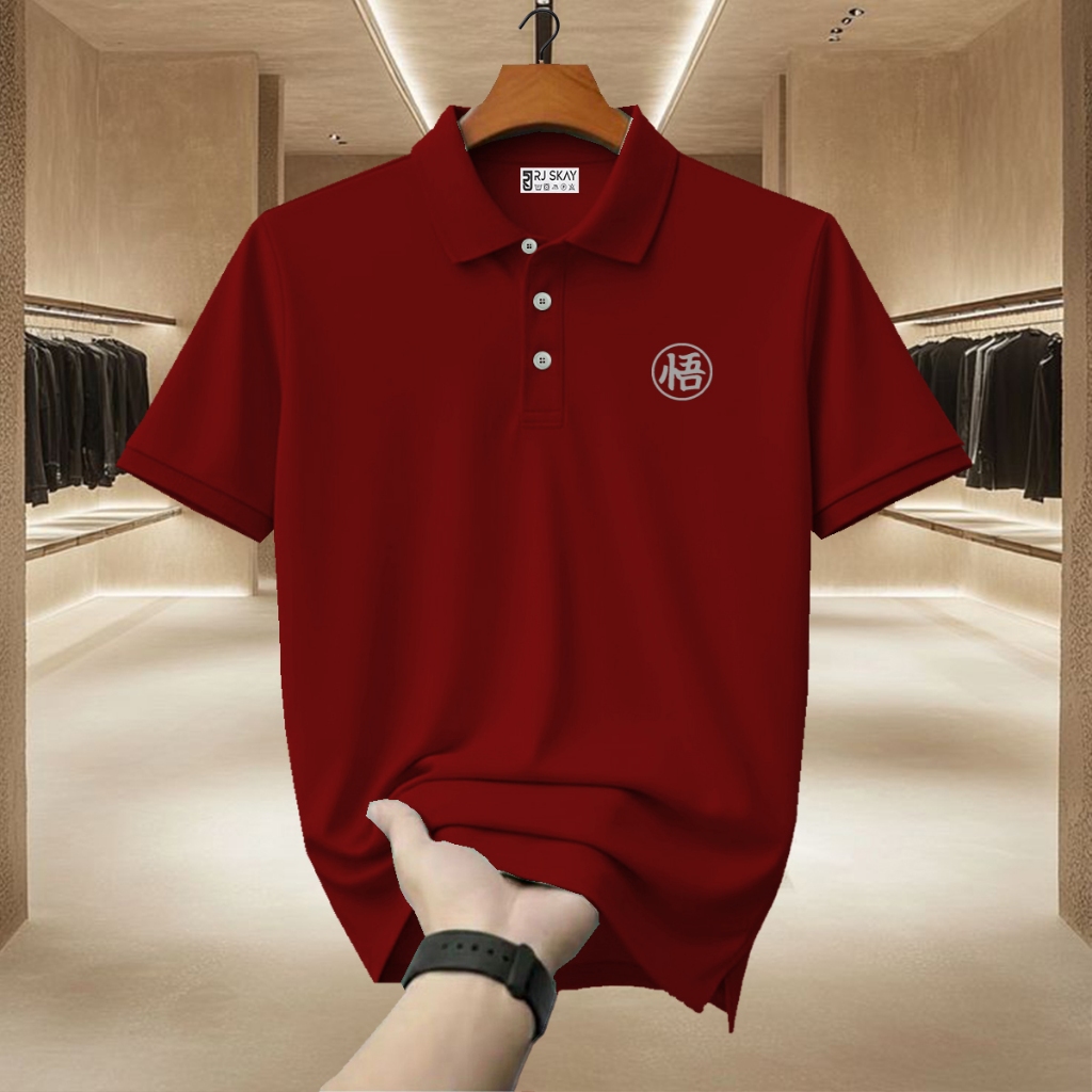 RJ SKAY เสื้อโปโล Shrit JPN รอบข้อความเงินคุณภาพโปโลแขนสั้น Unisex เสื้อยืดคอปกเครื่องแบบผู้ชายผู้หญ