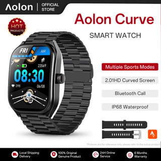 [24H online] Aolon Curve Smart Watch Original IP68 Waterproof  2.01-inch Curved IPS Screen Bluetooth Call Running Pace  Custom Wallpaper Smartwatch Health Monitoring