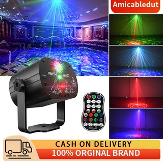 Proyektor Laser LED 60 Patterns Lampu panggung lampu Disco DJ Sorot PAR  Musik Suara RGB With Remote Control