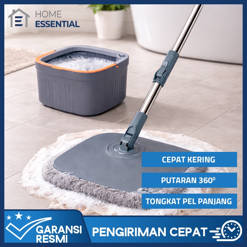 Home Essential Spin Mop (2 in 1) สีเทาสีส้ม 2478 - Spin Mop Alima Floor Mop Single Spin Mop