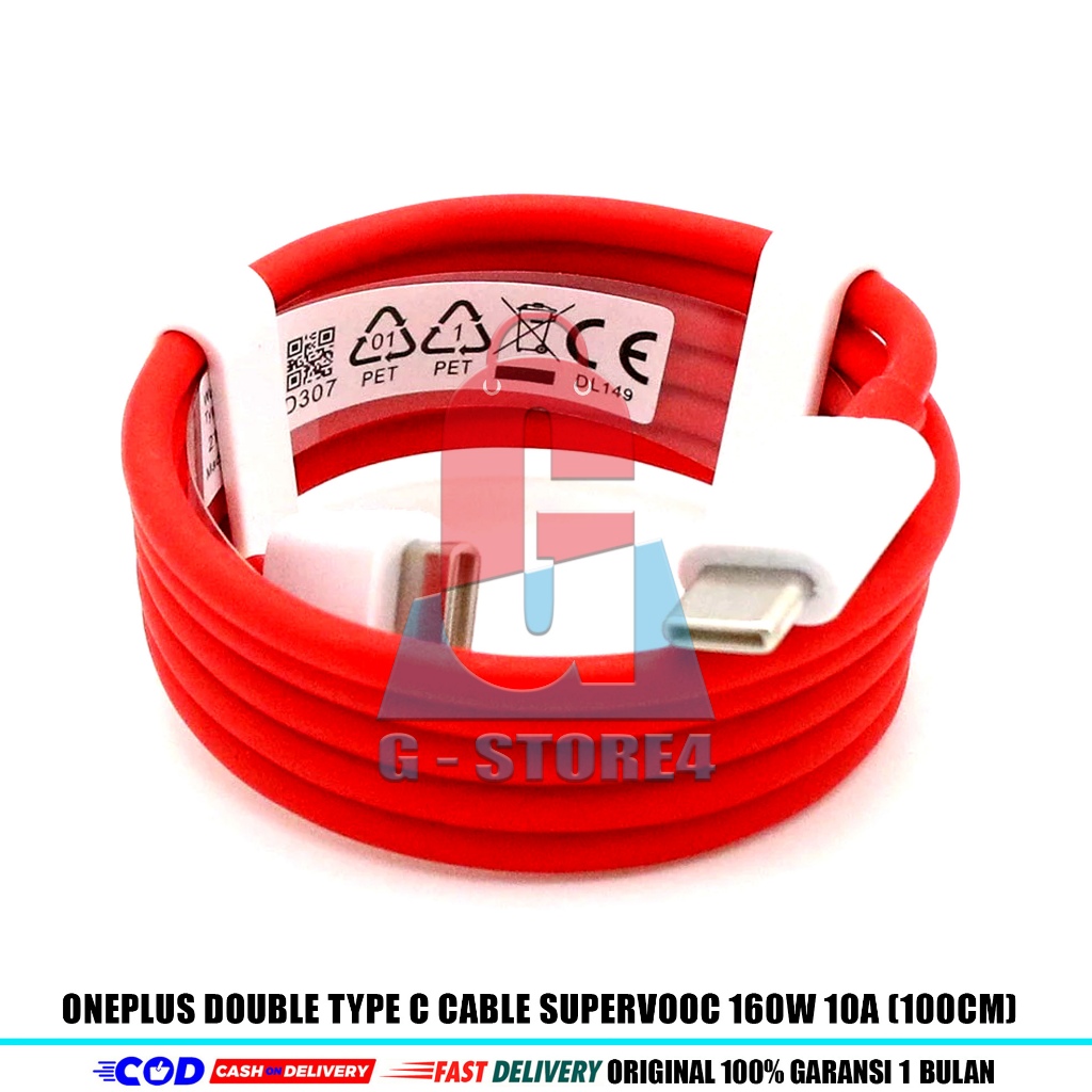 สายเคเบิลข้อมูล 10a สาย OnePlus SUPER-VOOC Type-C to Type C 10A 160W ของแท้ 100%