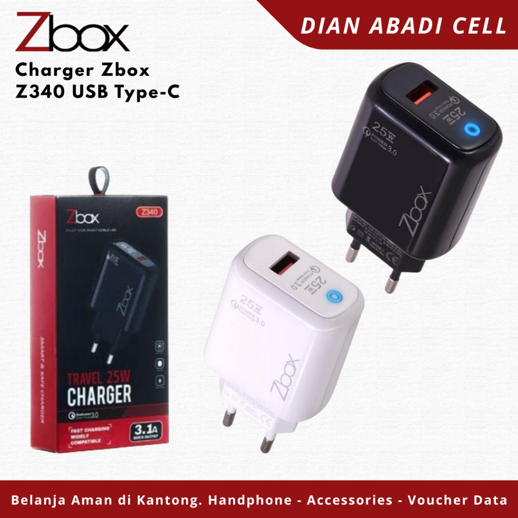 Zbox Z340 25W USB Type-C Travel Charger Adapter