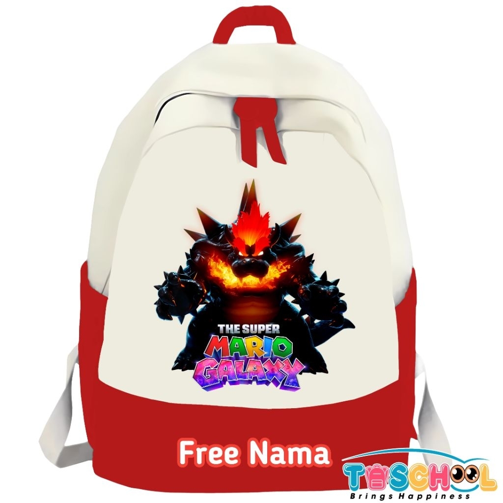 FURY BOWSER SUPER MARIO GALAXY CHARACTER CHILDRENS BACKPACK ฟรีชื่อ