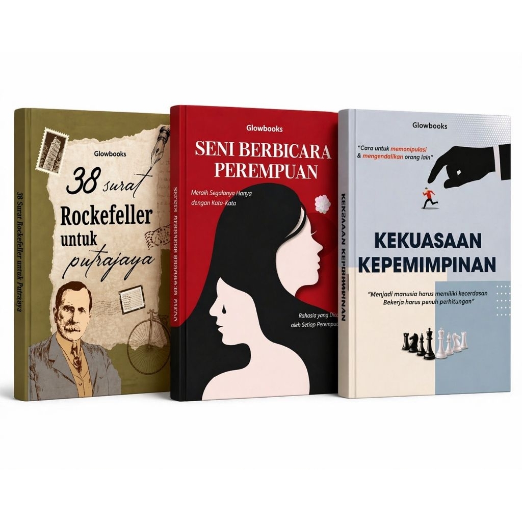 แพ็คเกจหนังสือ 3 เล่ม - ศิลปะแห่งผู้หญิงพูดได้ - พลังผู้นํา - 38 ตัวอักษร Rockefeller สําหรับลูกชาย