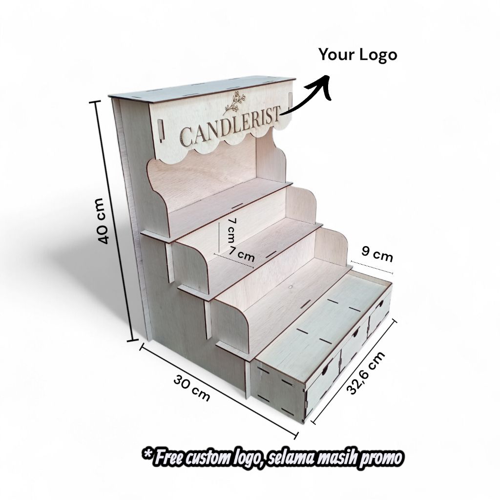 3-DRAWER COMBINATION RACK 32.6 X 30 X 40 CM