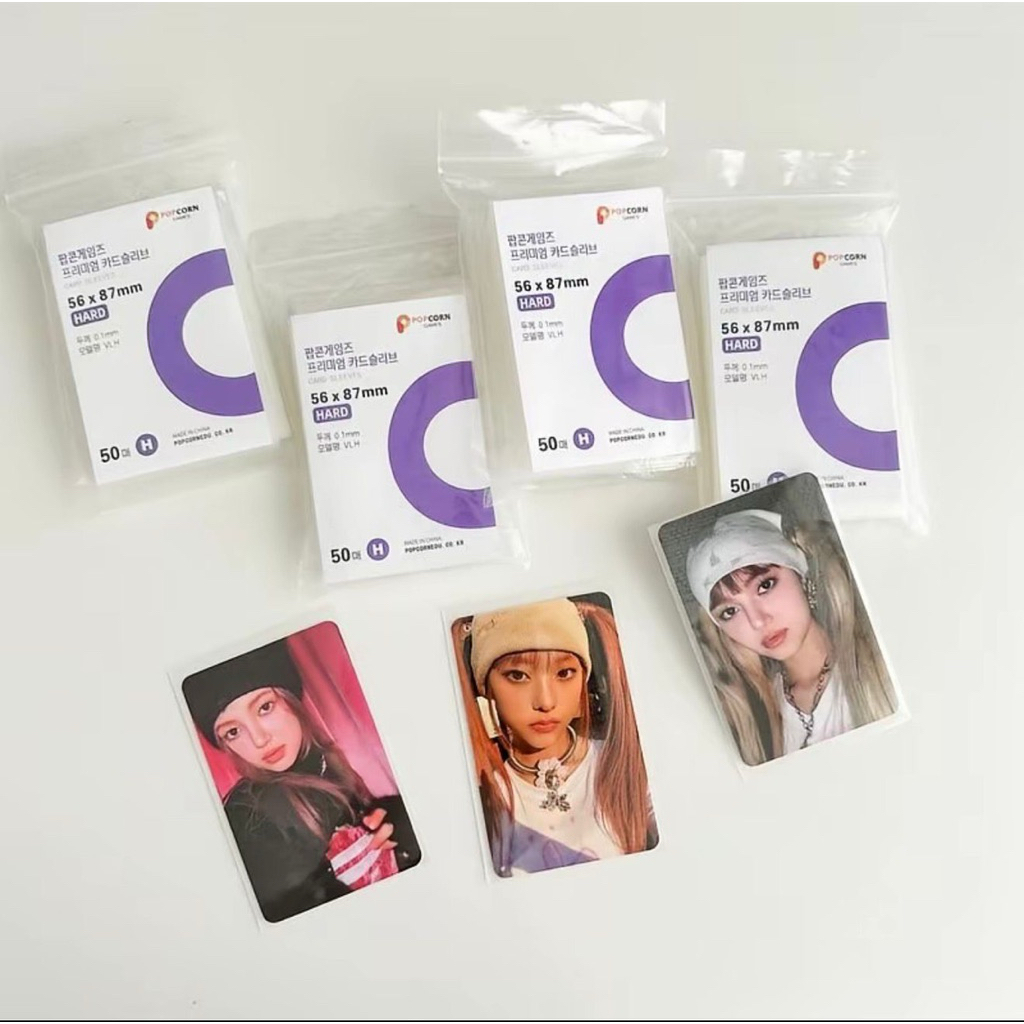 UNGU 50 ชิ้น Inner Sleeve photo card Popcorn Purple Hard 56x86mm