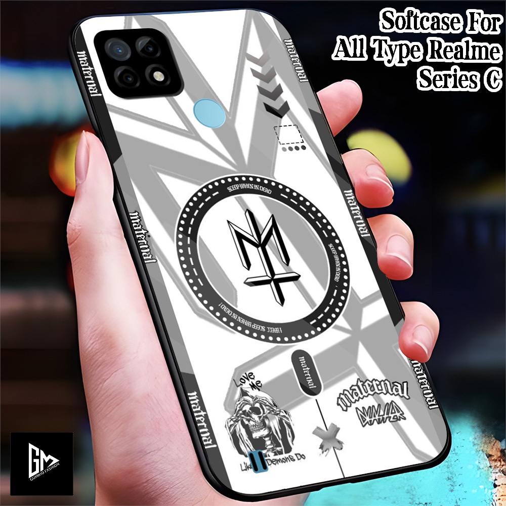 HP ( 0010 ) Softcase Glass Glossy สําหรับRealme C1 C2 C3 C11 2020 C12 C15 C20/C11 2021 C21 C21y/C25y