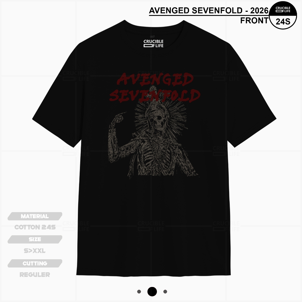 Avenged Sevenfold Tour Asia 2026 T เสื้อ A7X คอนเสิร์ต JIS Cotton Combed 24s