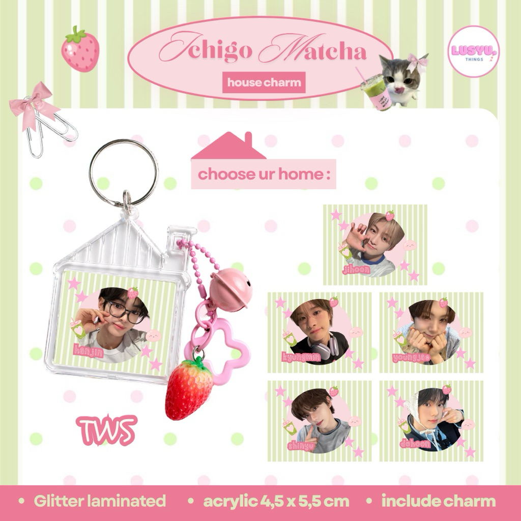 พวงกุญแจ TWS สตรอเบอร์รี่ มัทฉะ jihoon kyungmin younghae nailu dohoon