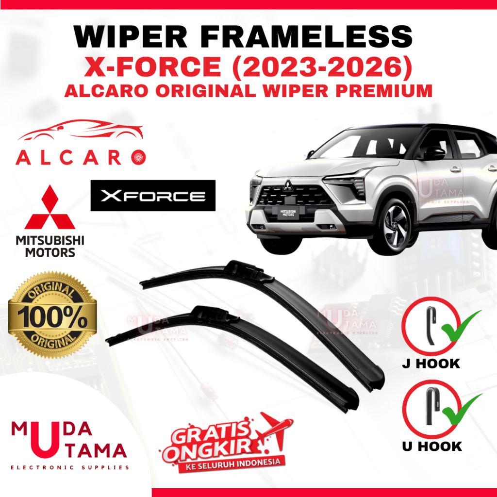 ที่ปัดน้ําฝนไร้กรอบ XFORCE 2023 ถึง 2026 Original Alcaro - XFORCE ไม้กวาดแก้ว - X-FORCE Frameless Wi