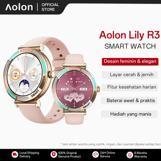 [New]Aolon Lily R3 Jam Pintar Wanita Elegan Layar Jernih Monitor Detak Jantung & Tidur Ringan Nyaman Dipakai Sehari-hari Cocok untuk Kerja & Hadiah Smartwatch Wanita Lily R2