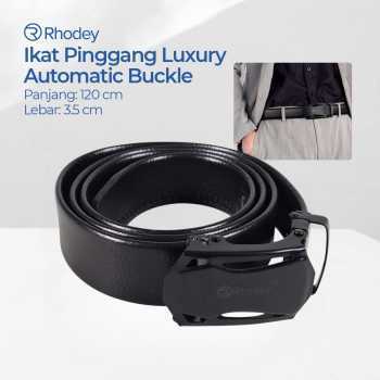 Rhodey Luxury Automatic Buckle Belt 3.5cm - WQE818 - สีดํา