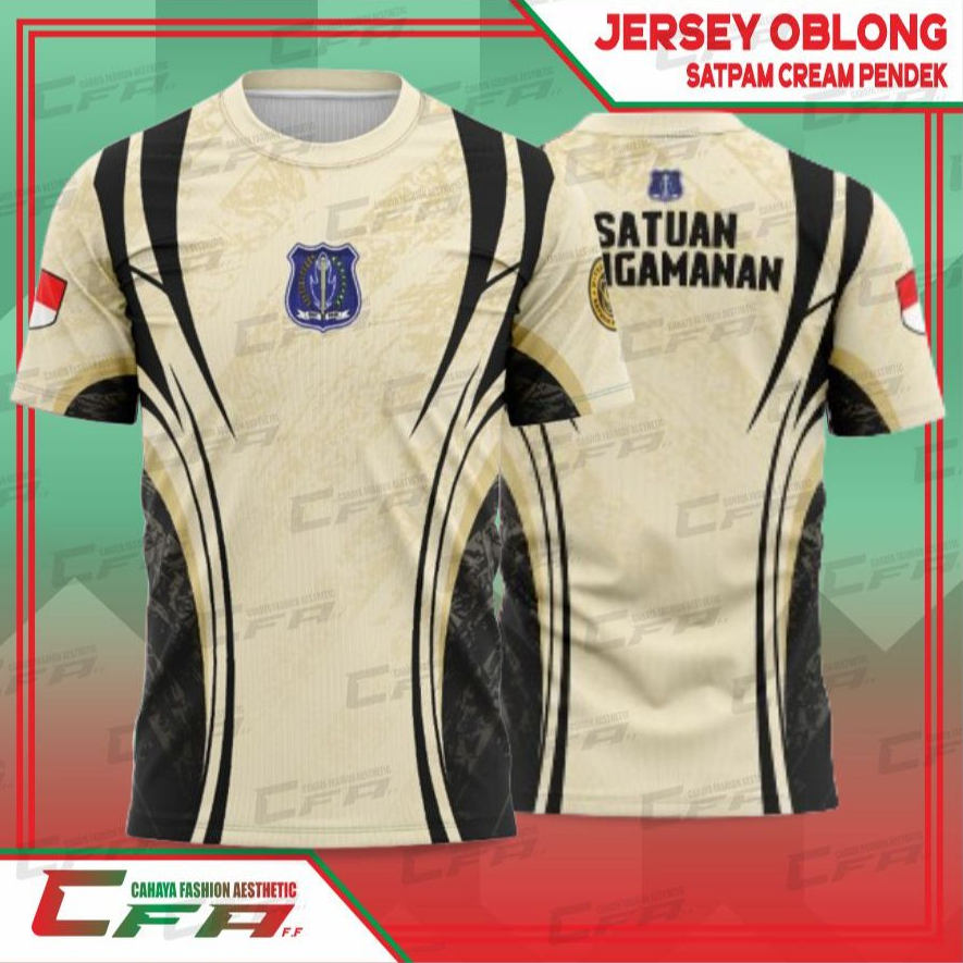 CFA CREAM SATPAM JERSEY OBLONG SHORT SLEEVE DRYFIT MILANO พิมพ์เต็ม UNISEX SPORTY กีฬาเสื้อผ้า