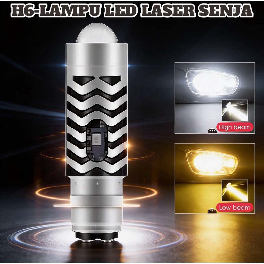 LED LASER ไฟหน้ารถจักรยานยนต์ AC DC Hi Lo 2 สี H6 D2 D2A เป็ดอัตโนมัติ