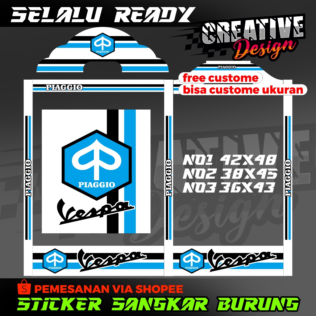 VESPA FAN-MODEL BIRD CAGE DECAL STICKER