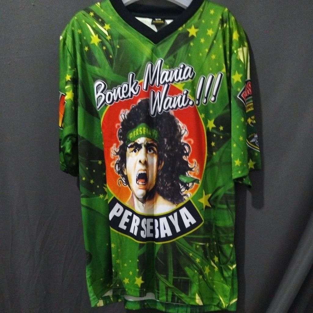 ใหม่ล่าสุด PERSEBAYA BINTANG PREMIUM BONEX JERSEY FOOTBALL TOP PRINTING BB 60-85 KG