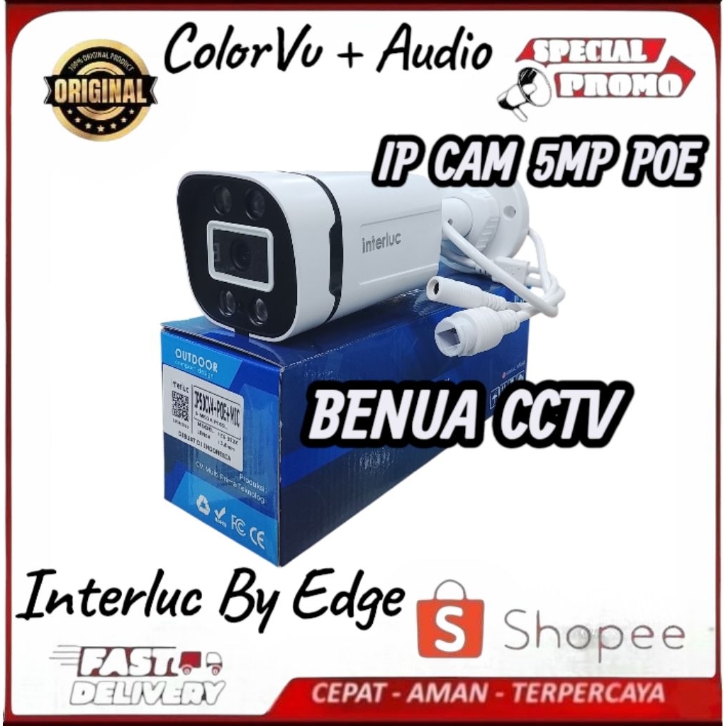 Ipcam Outdoor Colorvu 5MP Interluc Audio Colorvu - Cctv Ipcam Interluc 5MP Colorvu - Cctv Outdoor 5M