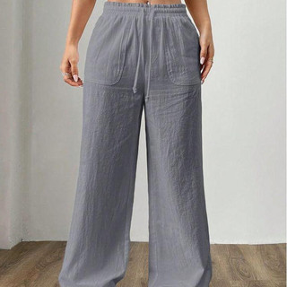 Celana Kulot Linen Premium Pinggang full karet\ CELANA KULOT HIGHWAIST CASUAL TERKINI TERNYAMAN