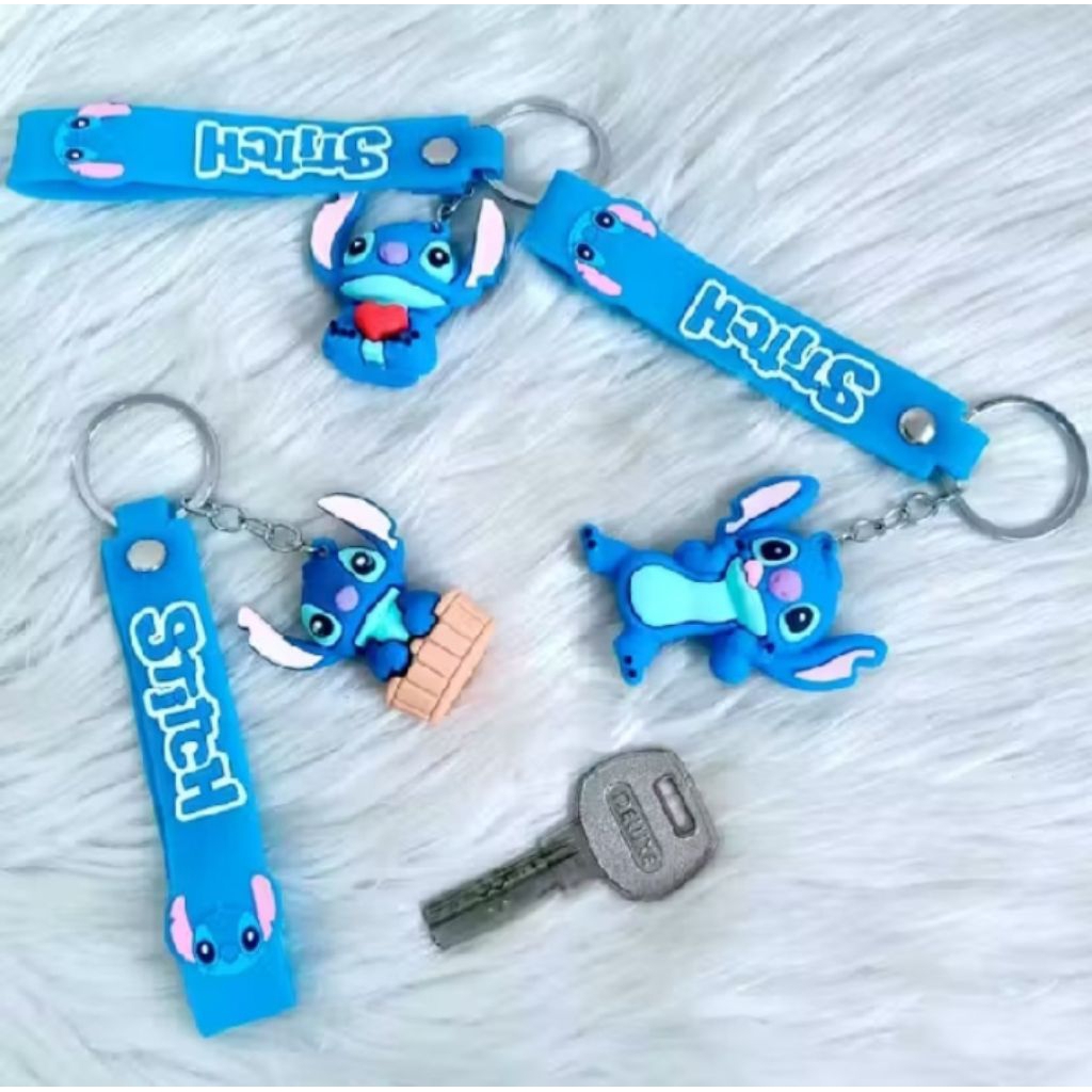 พวงกุญแจ Stitch พรีเมี่ยม Stitch Lilo พวงกุญแจ Keychan พวงกุญแจที่ระลึกน่ารัก