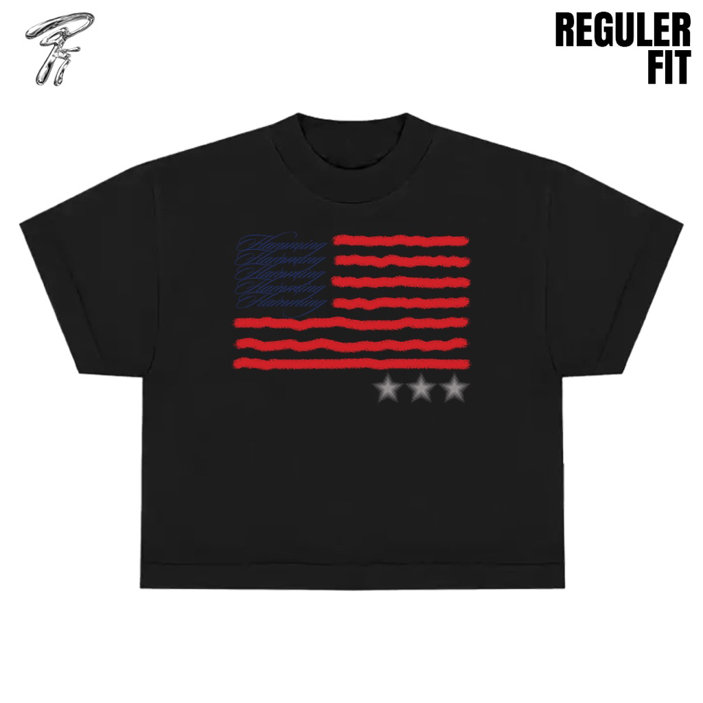 KATUN Flaming Studio - เสื้อยืด America Fl4g - ผ้าฝ้ายหวี 20s หนา