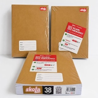 (1 PACK)Buku Tulis SKOLA BY SIDU 38 LEMBAR SAMPUL COKLAT - SKOLA KRAFT KWARTO 38 By SIDU