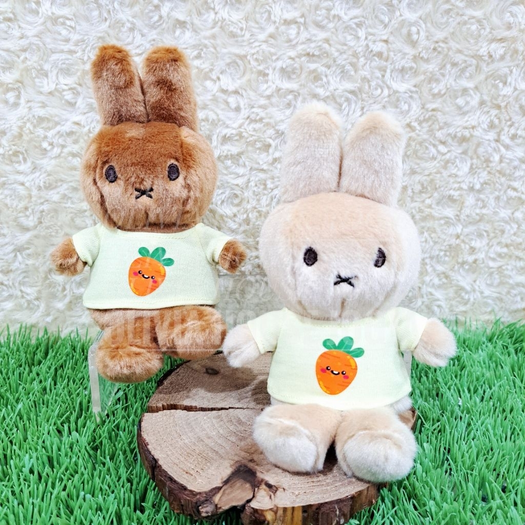 GANTUNGAN Miffy พวงกุญแจตุ๊กตาสีน้ําตาลอ่อนMiffyกระต่ายพวงกุญแจสีน้ําตาลเข้มMiffyตุ๊กตาพวงกุญแจเสื้อ