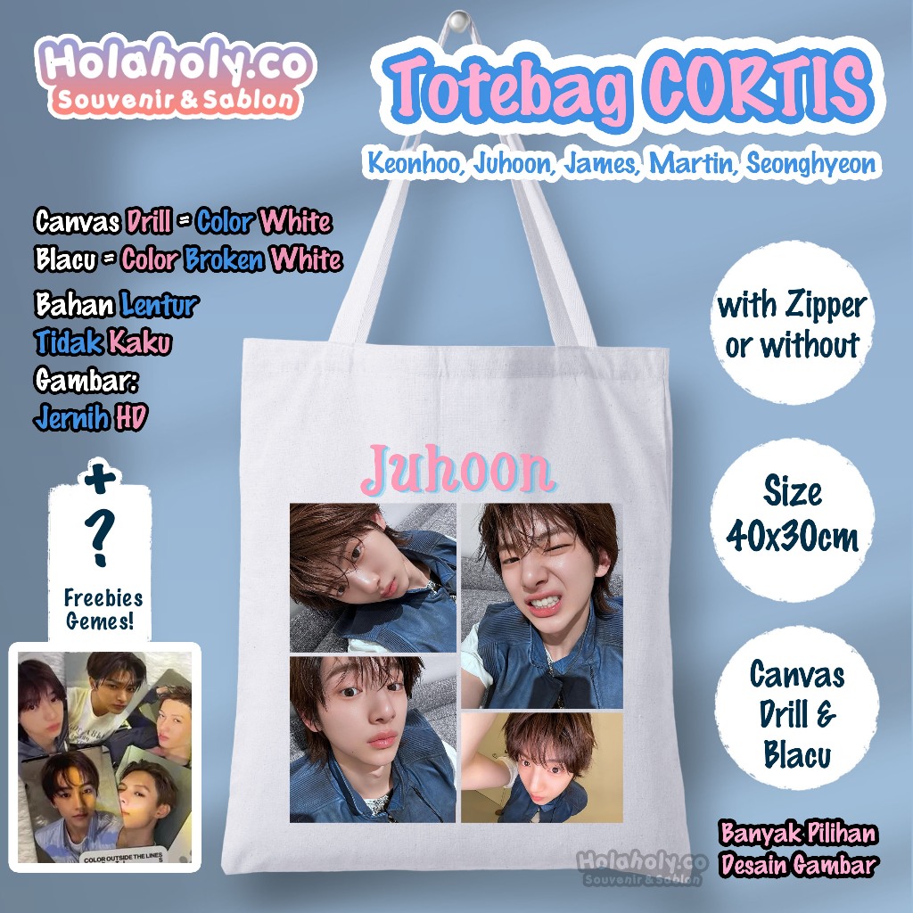 JUHOON CORTIS TOTEBAG KPOP I JUHOON CORTIS WHITE CANVAS TOTEBAG KPOP [READY] ของขวัญ KPOP | FANKIT