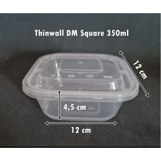 THINWALL DM 350 ML SQ (25 ชิ้น) - 350ML SQ (25 ชุด) - Thinwal Square 350 SQ - Thinwal Box 350 SQ